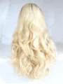 18 inch Curly Synthetic Blonde Without Bangs Long Lace Front Wigs