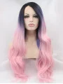 30 inch Wavy Synthetic Ombre/2 Tone Without Bangs Long Lace Front Wigs