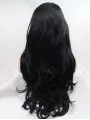28 inch Wavy Synthetic Black Layered Long Lace Front Wigs