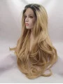 27 inch Wavy Synthetic Ombre/2 Tone Layered Long Lace Front Wigs