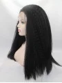 17 inch Kinky Synthetic Black Without Bangs Long Lace Front Wigs
