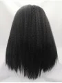 17 inch Kinky Synthetic Black Without Bangs Long Lace Front Wigs