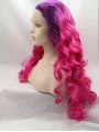 17 inch Curly Synthetic Ombre/2 Tone Without Bangs Long Lace Front Wigs