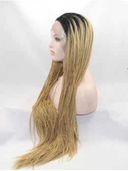 35 inch Curly Synthetic Blonde Without Bangs Long Lace Front Wigs