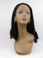 14 inch Curly Synthetic Black Without Bangs Shoulder Length Lace Front Wigs