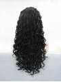 Without Bangs Black 25 inch Curly Long Lace Front Synthetic Wigs