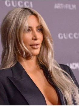 Lace Front 22 inch Wavy Blonde Long Remy Human Hair Kim Kardashian Wigs