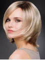 Synthetic 10 inch Straight Chin Length Platinum Blonde Wig Bob