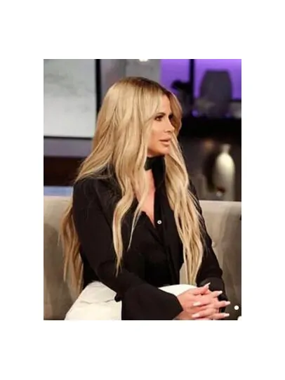 Blonde 24 inch Without Bangs Wavy Long Synthetic Lace Front Kim Zolciak Wigs