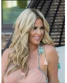 Lace Front Long Without Bangs Synthetic 20 inch Blonde Curly Kim Zolciak Wigs