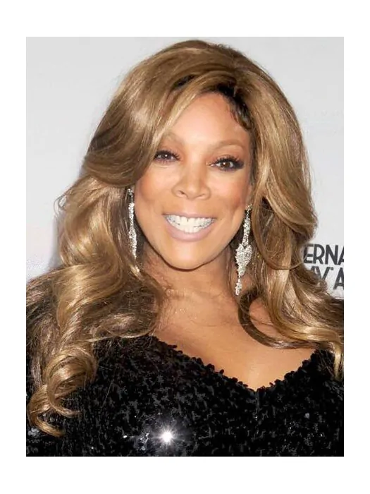 Curly Capless Long Blonde 16 inch Without Bangs Synthetic Wendy Williams Wigs