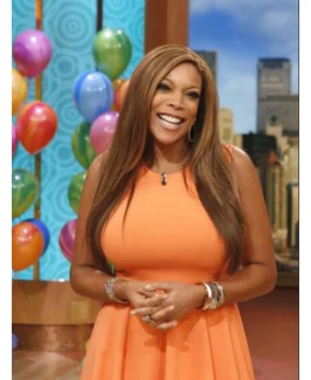 Synthetic 24 inch Long Brown Without Bangs Straight Capless Wendy Williams Wigs