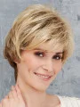 Blonde Synthetic Boycuts Straight Short Front Lace Wigs