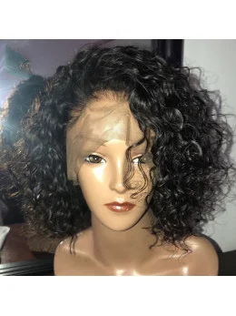 150 per Density Curly Lace Front Human Hair Wigs With Baby Hair Pre Plucked 13x6 Short Human Hair Bob Wigs