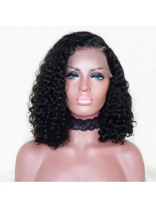 Lace Front Human Hair Wigs Pre Plucked With Baby Hair Brazilian Remy Curly Short Human Hair Bob Wigs