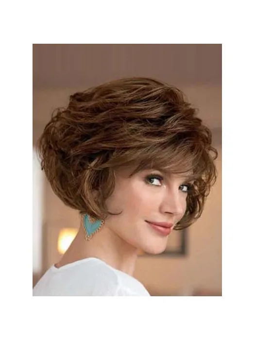 Perfect Brown Wavy Short Classic Wigs