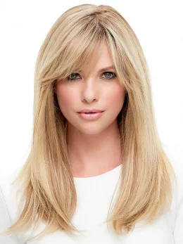 Style 18 inch Straight With Bangs Human Hair Wigs