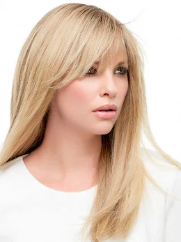 Style 18 inch Straight With Bangs Human Hair Wigs