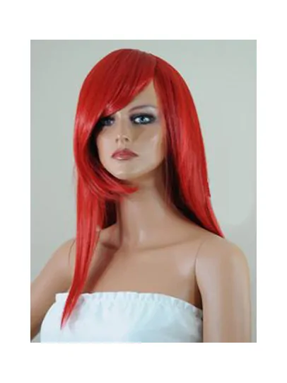 18  inches Straight Lace Front Red With Bangs Lace Wigs