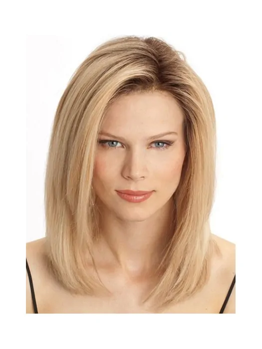 Popular Blonde Straight Shoulder Length Lace Front Wigs