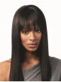 Capless Straight 16 inch African American Natural Wigs