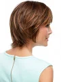 Style 100 per Hand-tied Straight Brown Short Wigs