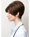 Incredible Monofilament Straight Brown Short Wigs
