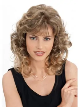 Ideal Blonde Wavy Shoulder Length Classic Wigs