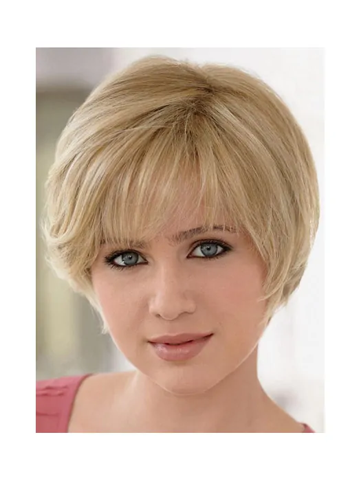Remy Human Hair Blonde Monofilament Gentle Short Wigs
