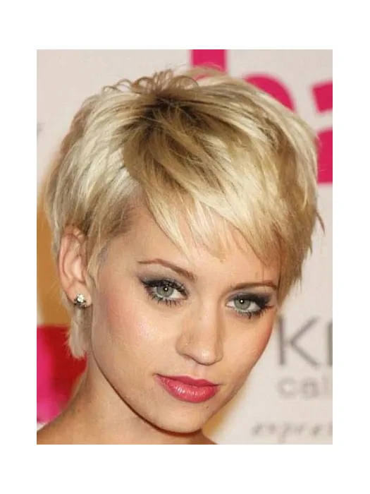Good Blonde Straight Cropped Celebrity Wigs