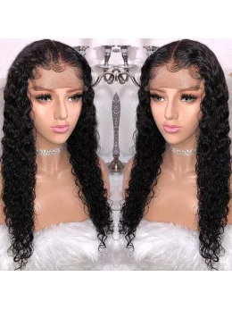 Curly Lace Front Pre Plucked Hairline Brazilian Remy Hair Lace Wig With Baby Hair Natural Color