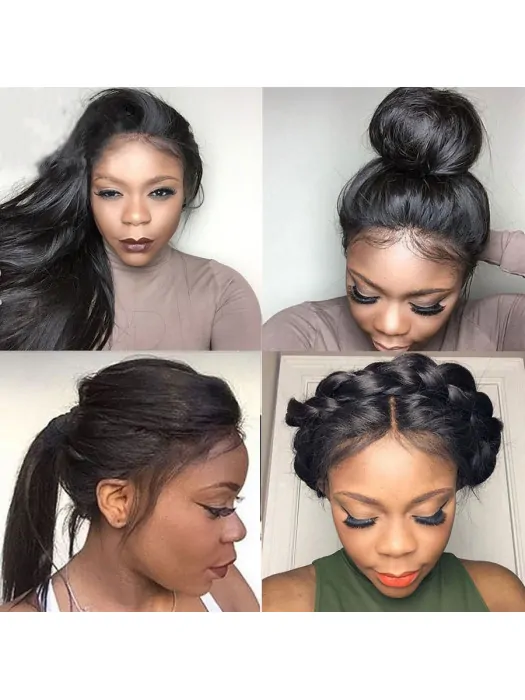 Full Lace Wigs Pre Plucked Natural Hairline With Baby Hair Straight Brazilian Remy Hair Wigs Bleached Knots