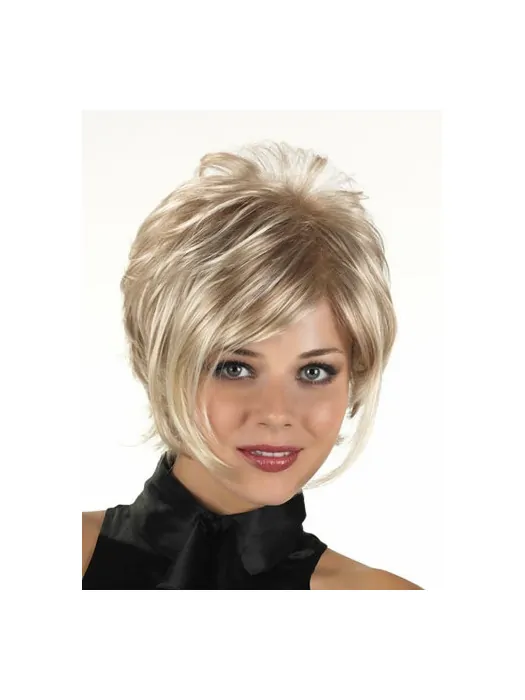 Easy Blonde Curly Short Synthetic Wigs
