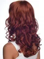 Mature Remy Human Hair Red Curly Long Wigs