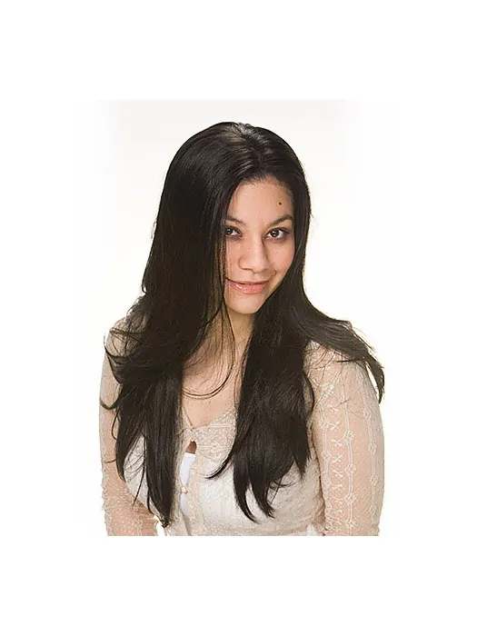 Ideal Black Straight Long Synthetic Wigs
