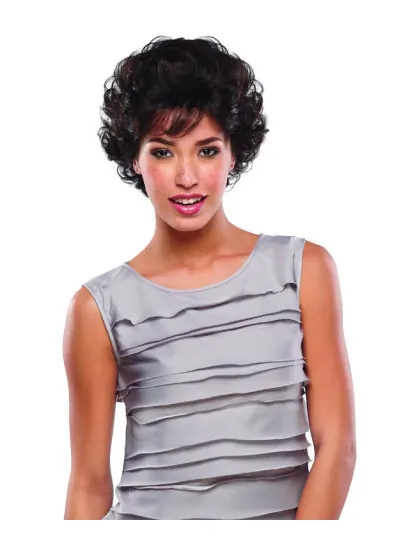 New Brown Curly Short Human Hair Wigs