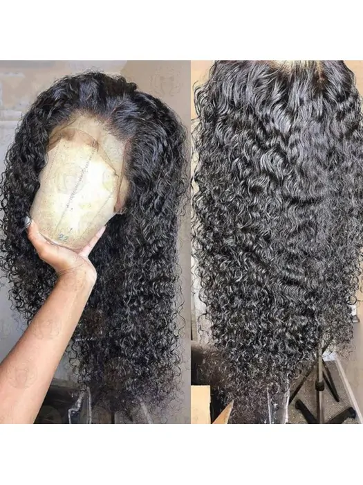 Curly 360 Lace Frontal Wig 180 per Density Brazilian Human Hair Wigs Pre Plucked Hairline 10 inch-22 inch