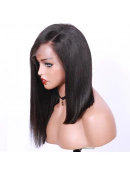 150 per Density Bob Lace Front 13x6 Brazilian Remy Hair Straight Short Wigs With Baby Hair