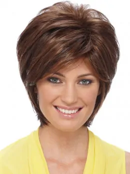 Cool Auburn Straight Short Synthetic Wigs