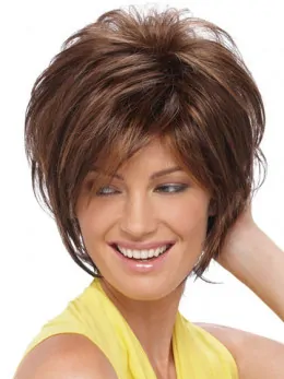 Cool Auburn Straight Short Synthetic Wigs