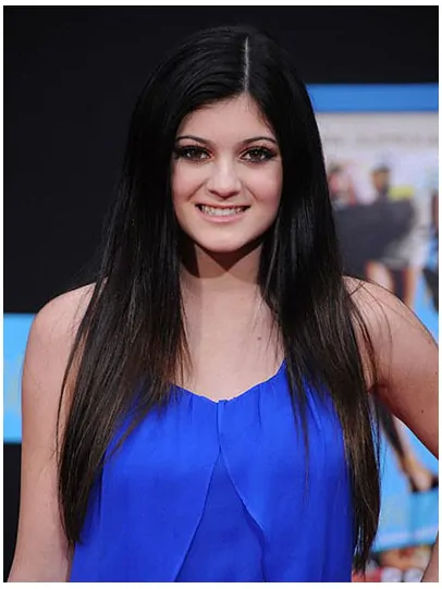 Without Bangs Remy Human Hair Black Capless Kylie Jenner Wigs