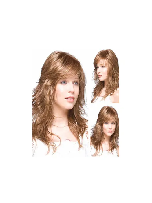 Hairstyles Auburn Wavy Long Human Hair Wigs