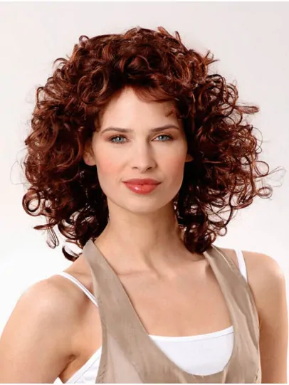 Amazing Curly Auburn Layered Affordable Wigs