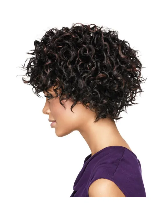 Top Black Curly Short African American Wigs