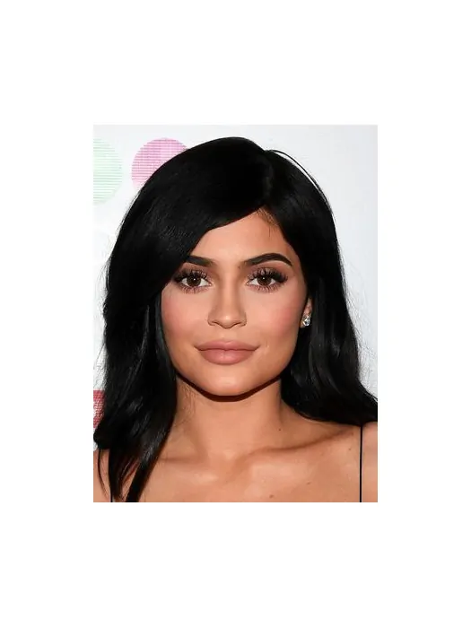 Full Lace Black 12 inch Straight Remy Human Hair Kylie Jenner Wigs
