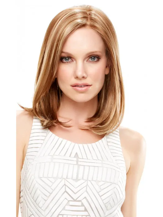 Perfect Blonde Straight Shoulder Length Lace Front Wigs