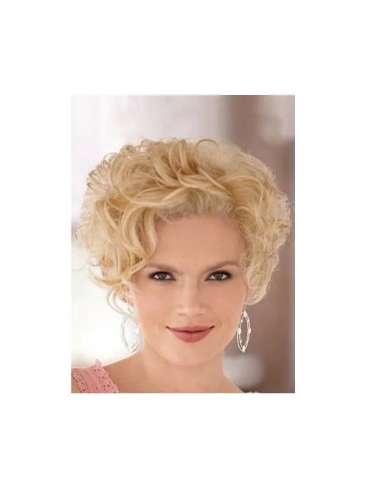 Blonde Curly Synthetic Online Short Wigs