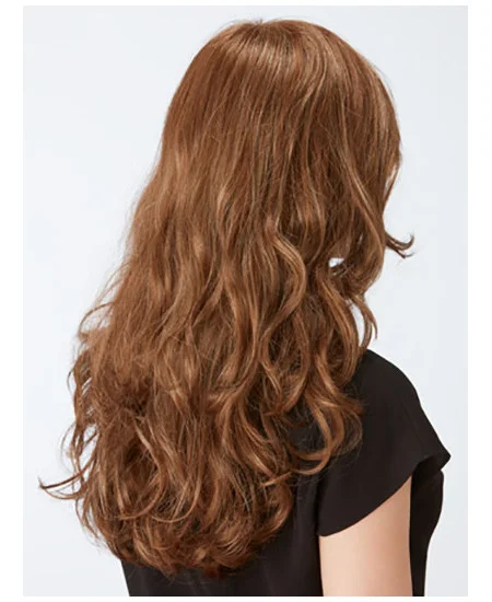 20 inch Curly Capless Brown Layered Cheap Long Wigs
