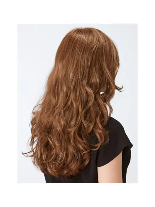 20 inch Curly Capless Brown Layered Cheap Long Wigs