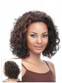 Sassy Brown Curly Chin Length Synthetic Wigs and Half Wigs